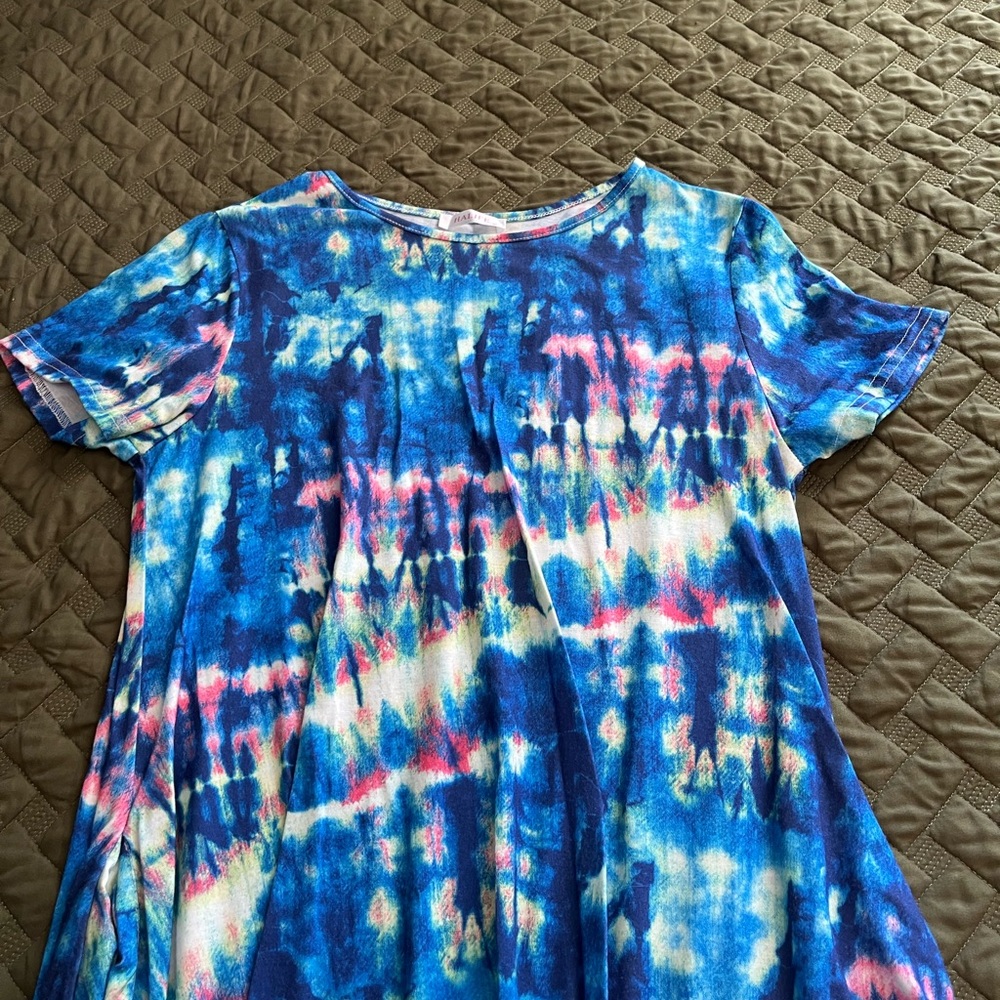 Alife Blue and Pink Tie-Dye Dress